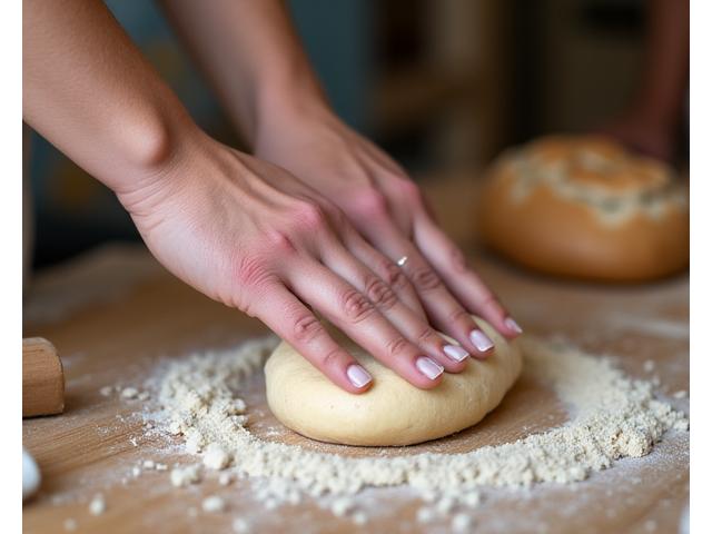 Participant à un atelier de cuisson de pain chez Ciel & Sol