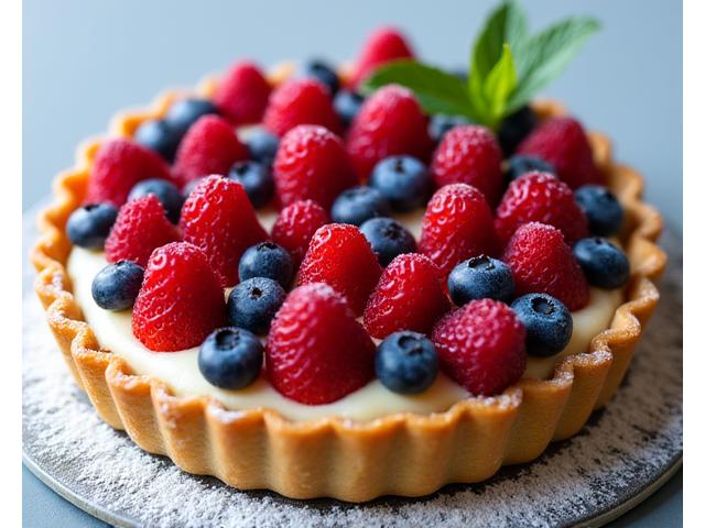 Délicieuse tartelette aux fruits rouges et crème pâtissière